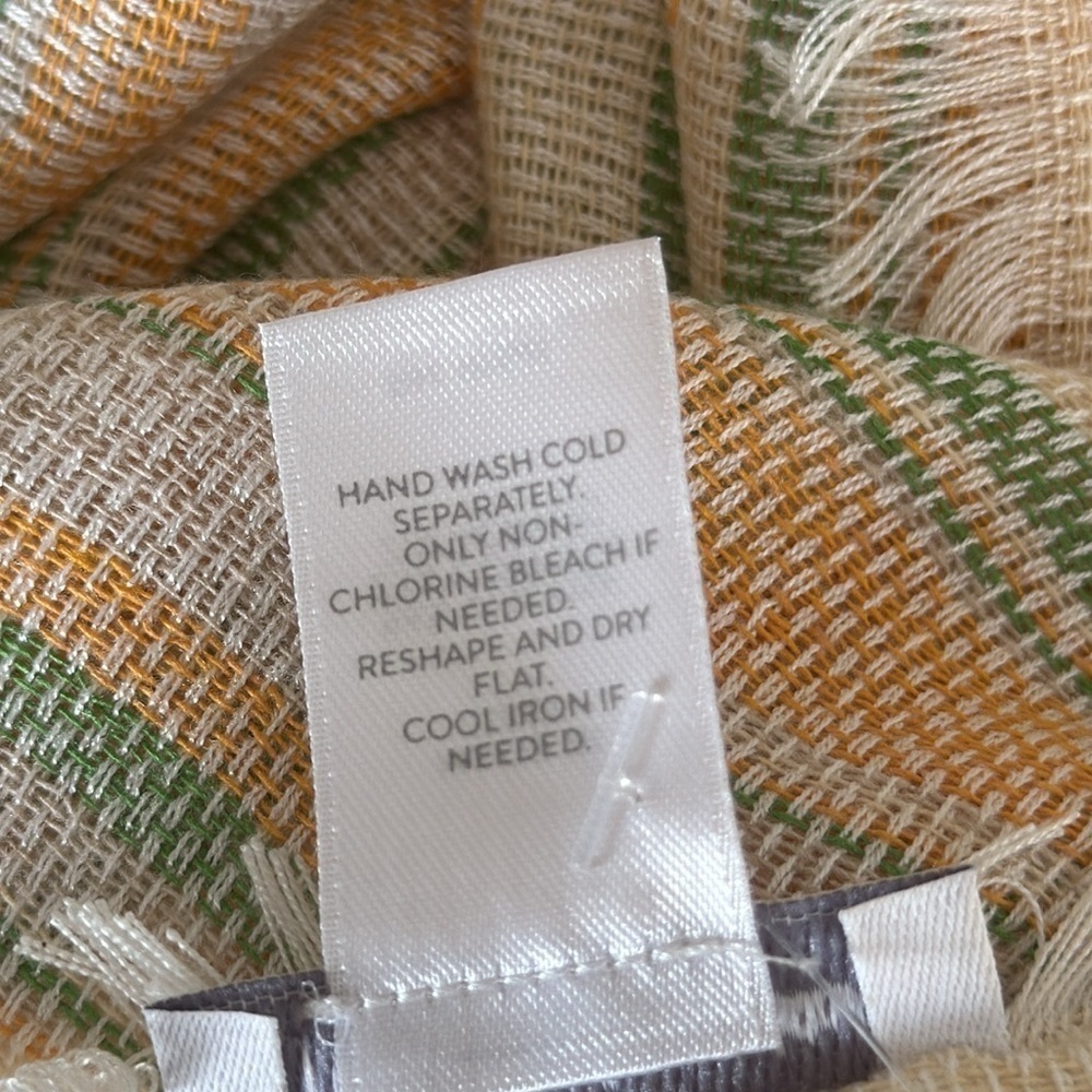 NWT J. Jill Vanilla Mint Sriped Scarf Made in Italy - Picture 7 of 7